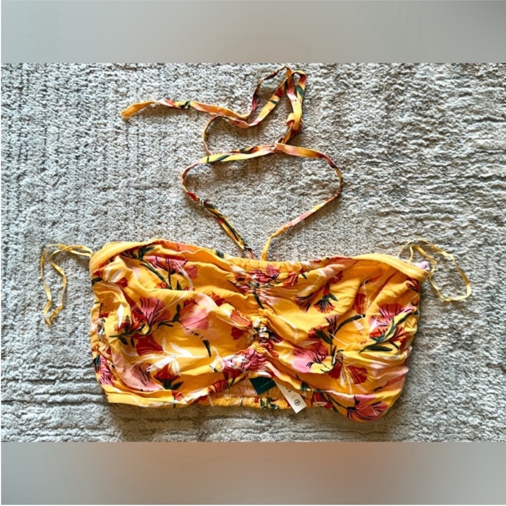 Roxy Yellow Floral Crop Top